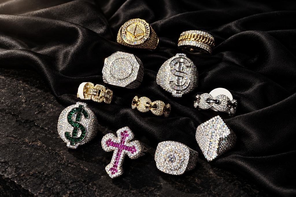 Anillos de hombre. Surtido en oro y piedras.